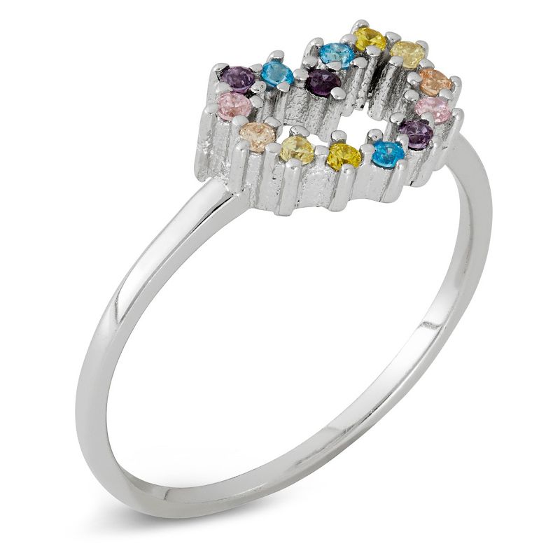 Tiara Kid's Cubic Zirconia Heart Ring in Sterling Silver