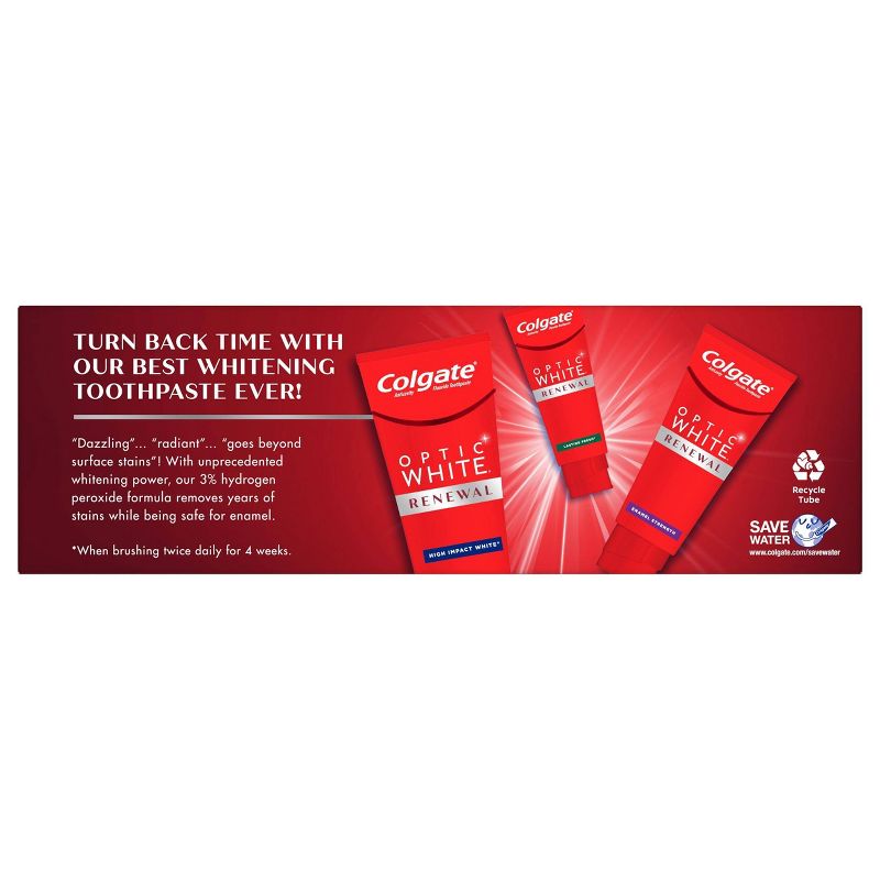 Colgate Optic White Renewal Teeth Whitening Toothpaste - High Impact White - 3oz/3pk