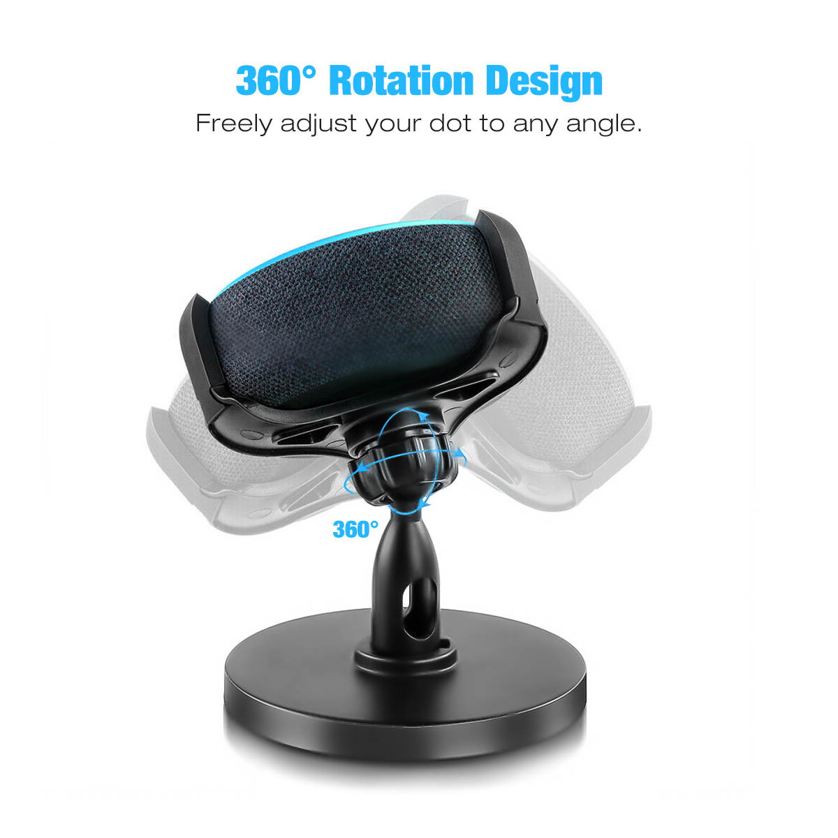 360&deg; Adjustable Table Stand Hanger Holder with Anti-Scratch Silicone, Anti-Slip Pad Rubber for Amazon Echo Dot 3rd Generation New