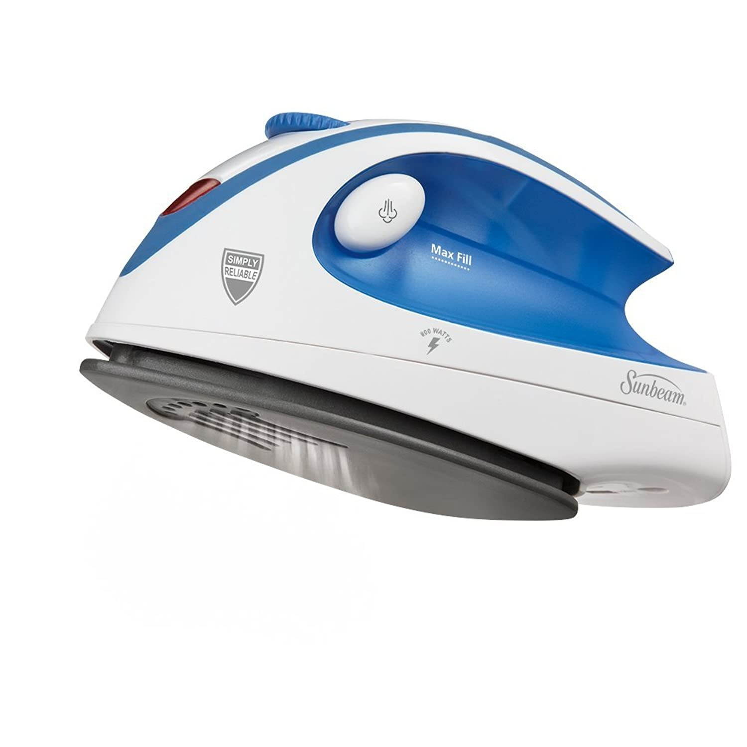 Sunbeam Hot-2-Trot 800 Watt Compact Non-Stick Soleplate Travel Iron,  GCSBTR-100-000,Light Blue