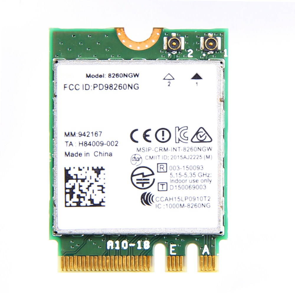 Dual Band Wireless-AC 8260 802.11ac, Dual Band, 2x2 Wi-Fi Bluetooth   4.2 NGFF Wifi Wireless Card