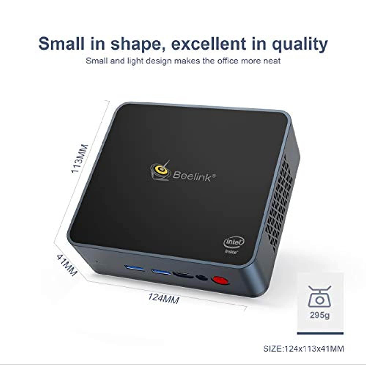 Mini PC Intel Celeron J4125 Windows 10 Pro (up to 2.7GHz) 8GB DDR4/128GB SSD Beelink GK55 Mini Desktop Computer Support Dual displays 4K@60hz HDMI, WiFi, Gigabit Ethernet (8GB+128GB/Celeron J4125)
