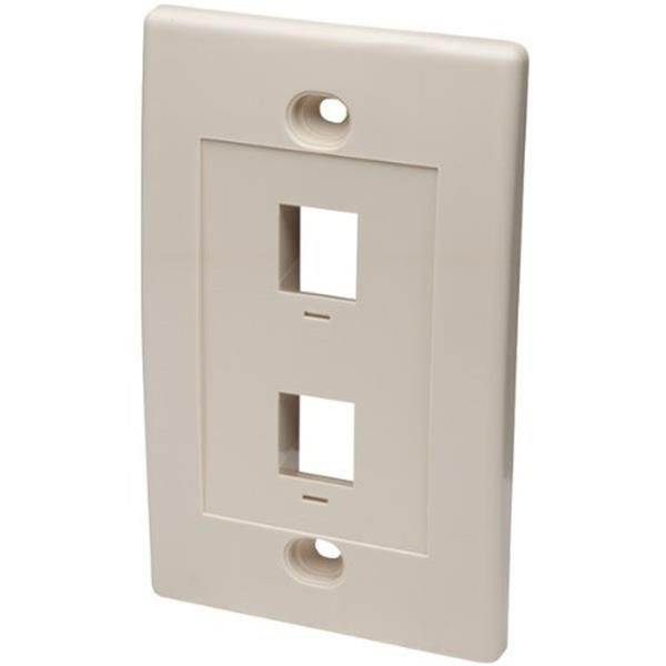 INTELLINET NETWORK SOLUTIONS 162838 Single-Gang Keystone Wall Plate, 2 Outlet ,Ivory