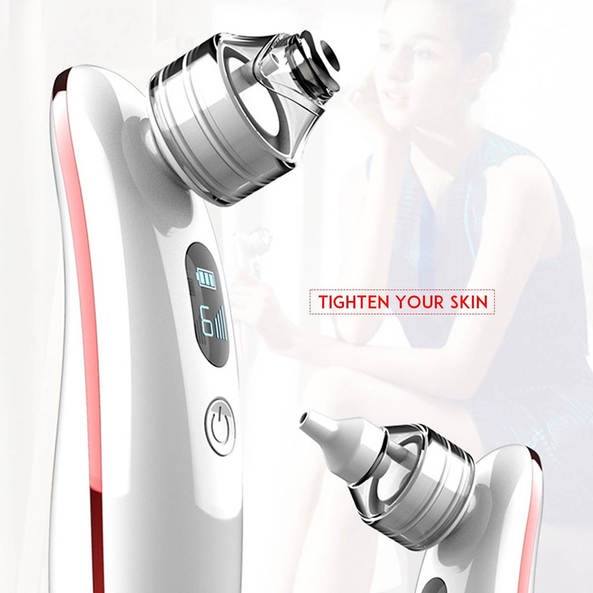 All-in-one Blackhead Skin Cleaner LCD Display Baby Nasal Aspirator For Cleaning-Basic Edition/Rose Red