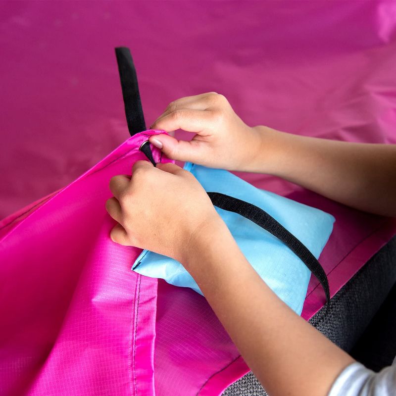 JumpOff Jo Build Me Blanket Fort, Configurable Play Tent Kit, 3 Ripstop Blankets, Beanbags & Drawstring Backpack