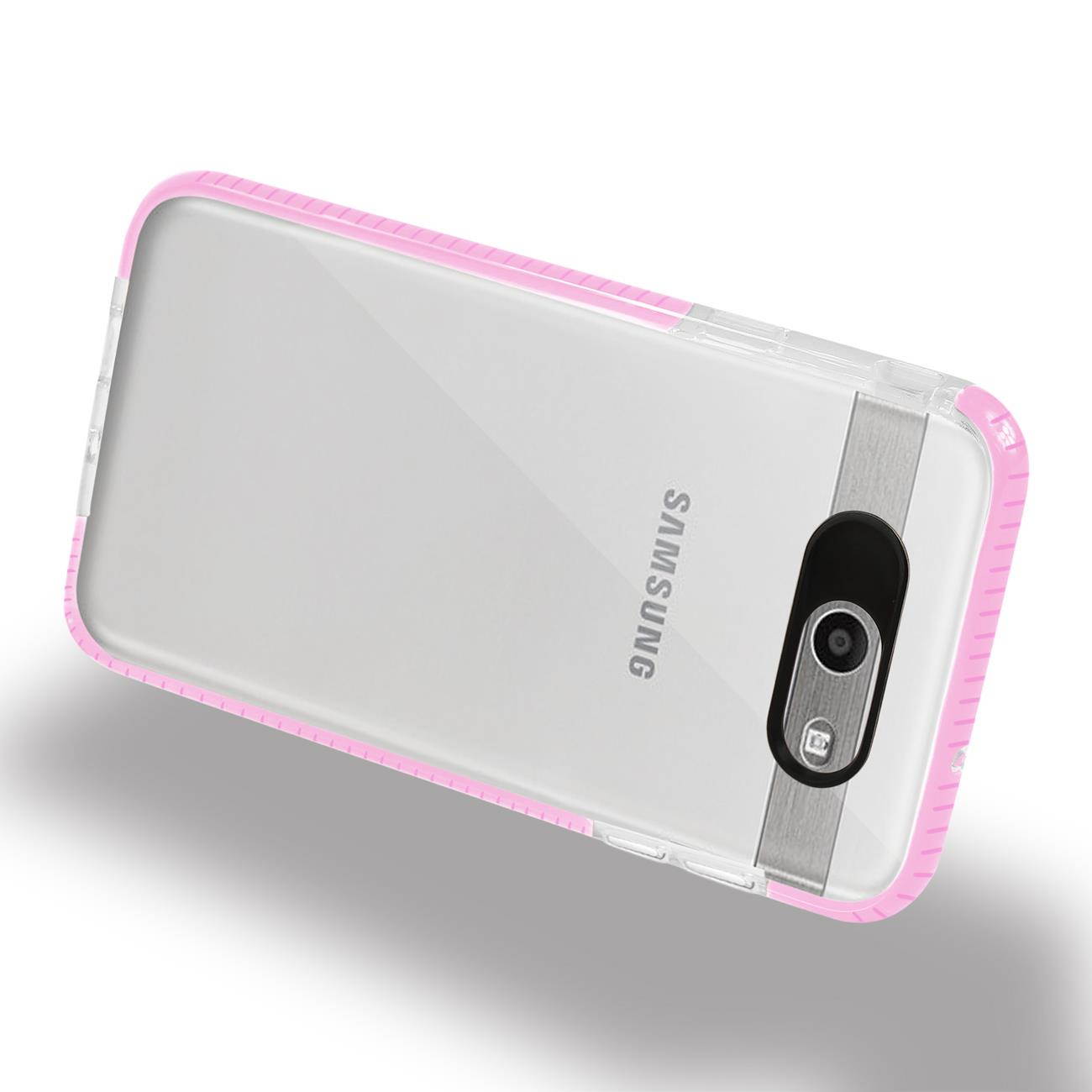 REIKO SAMSUNG GALAXY J7 V (2017) SOFT TRANSPARENT TPU CASE IN CLEAR PINK