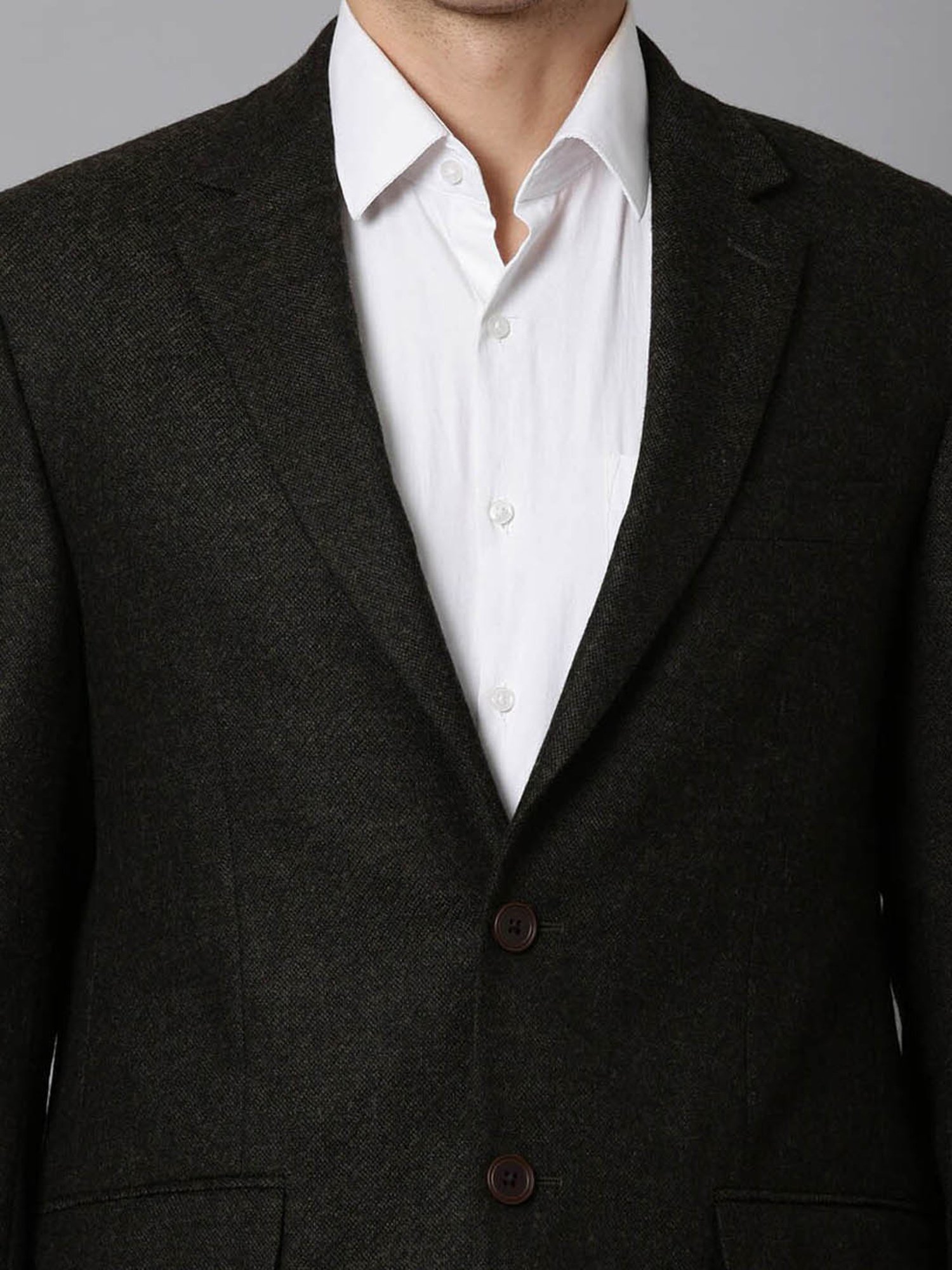 Luxure by Louis Philippe Metal Brown Slim Fit Blazer