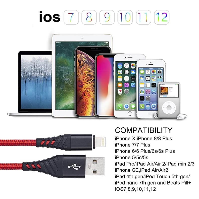 3Pack 3ft iPhone Charger  3 Foot iPhone Charging Cable Nylon Braided Data Sync 3 Feet Lightning Charger Cable Cord for iPhone 1111 Pro 11 Pro MaxXSXS MaxXRX 8 iPad Mini