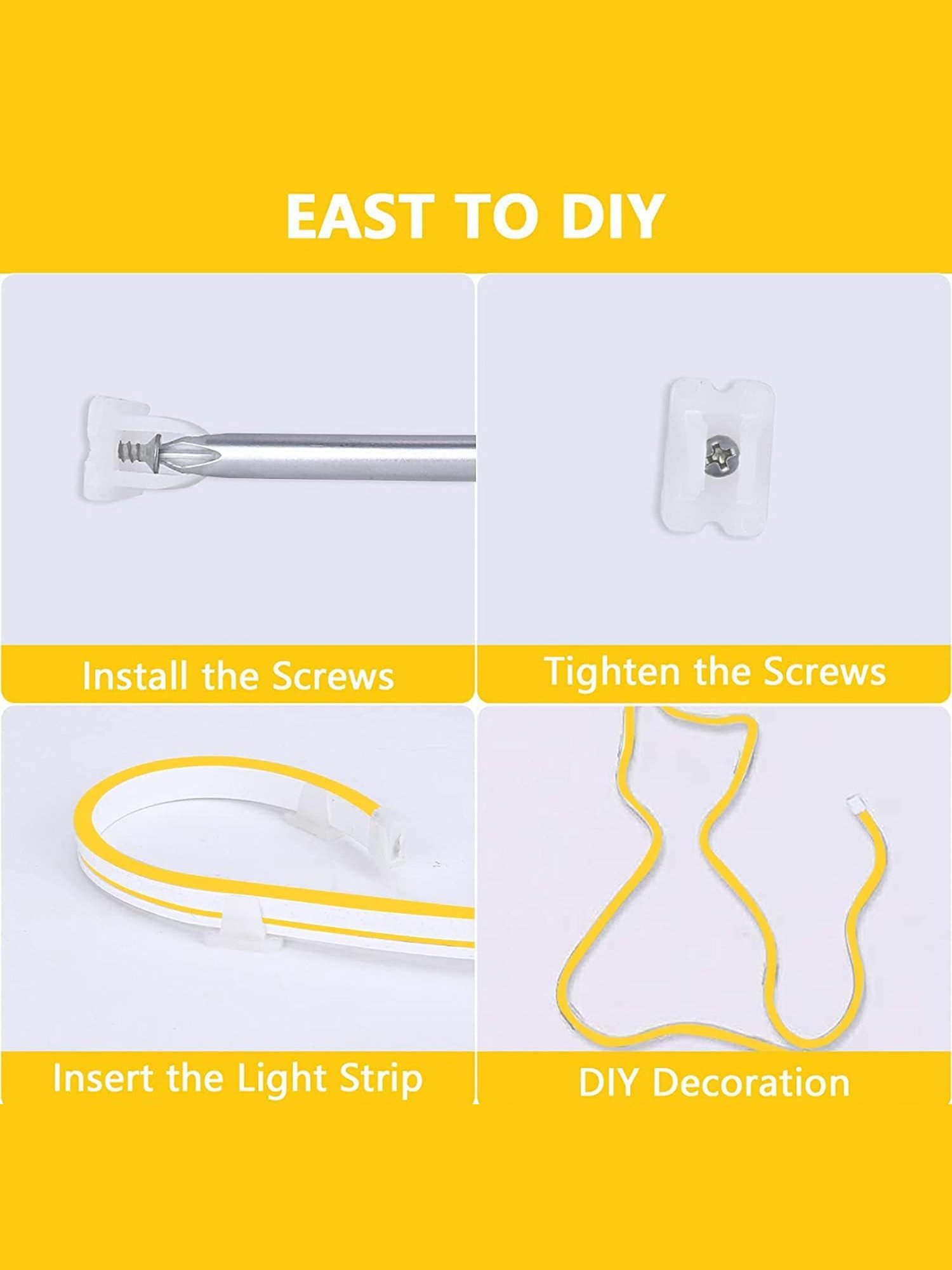 Xergy LED Neon Strip Lights 5Mtr, IP67 Waterproof Neon Rope Light for Home Decoration (Yellow)