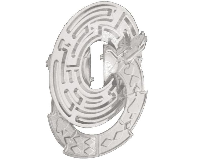 University Games Hanayama Level 4 Cast Metal Brain Teaser Puzzle | Alice Labyrinth