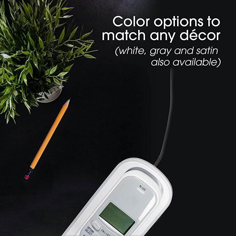 Telephone Line Cord 2 Pack 25 Feet Phone Cord Modular Jack Ends Works for Phone Modem or Fax Machine for Use in Home or Office Black 46077