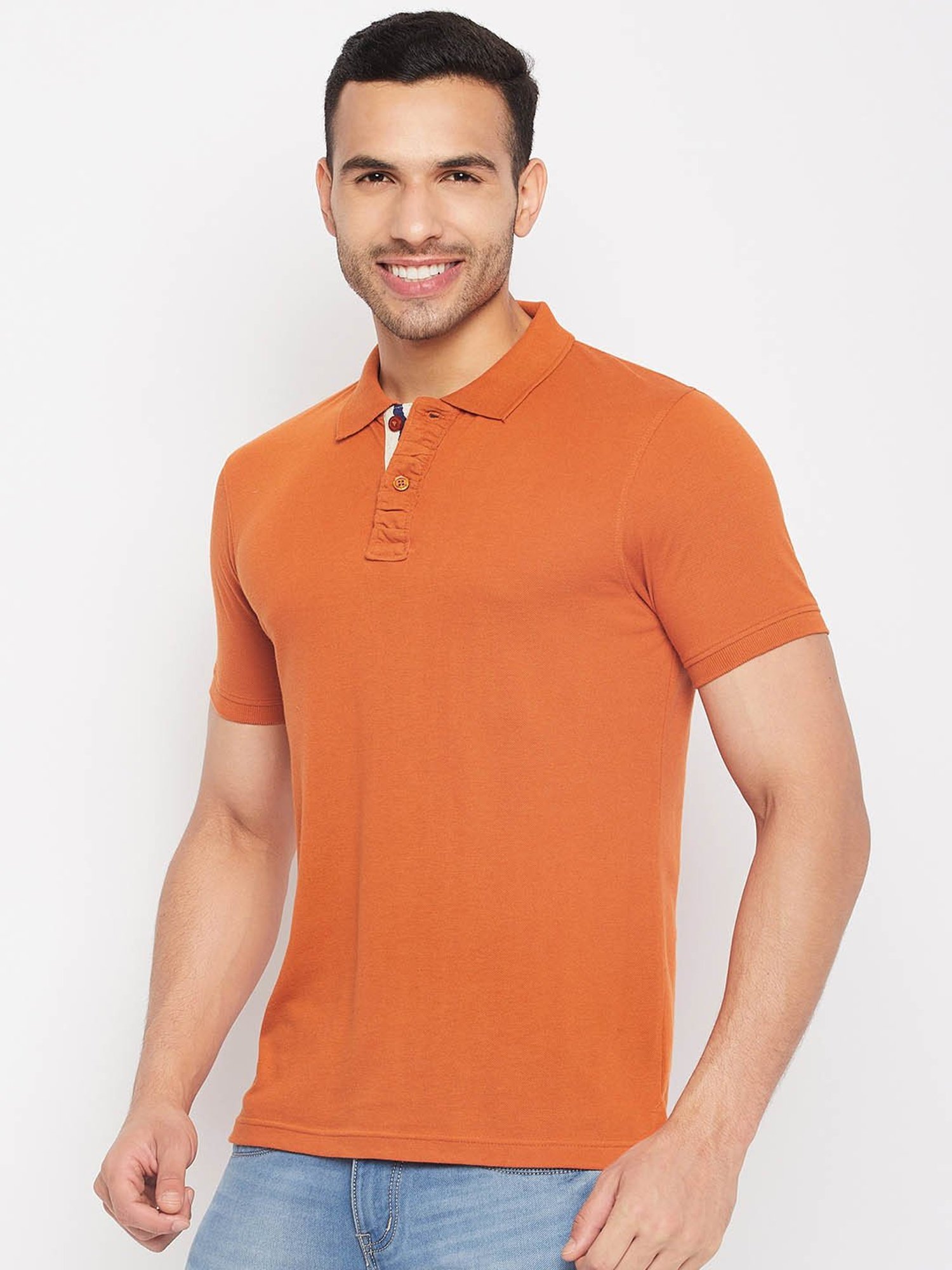 Club York Orange Regular fit Polo T-Shirt