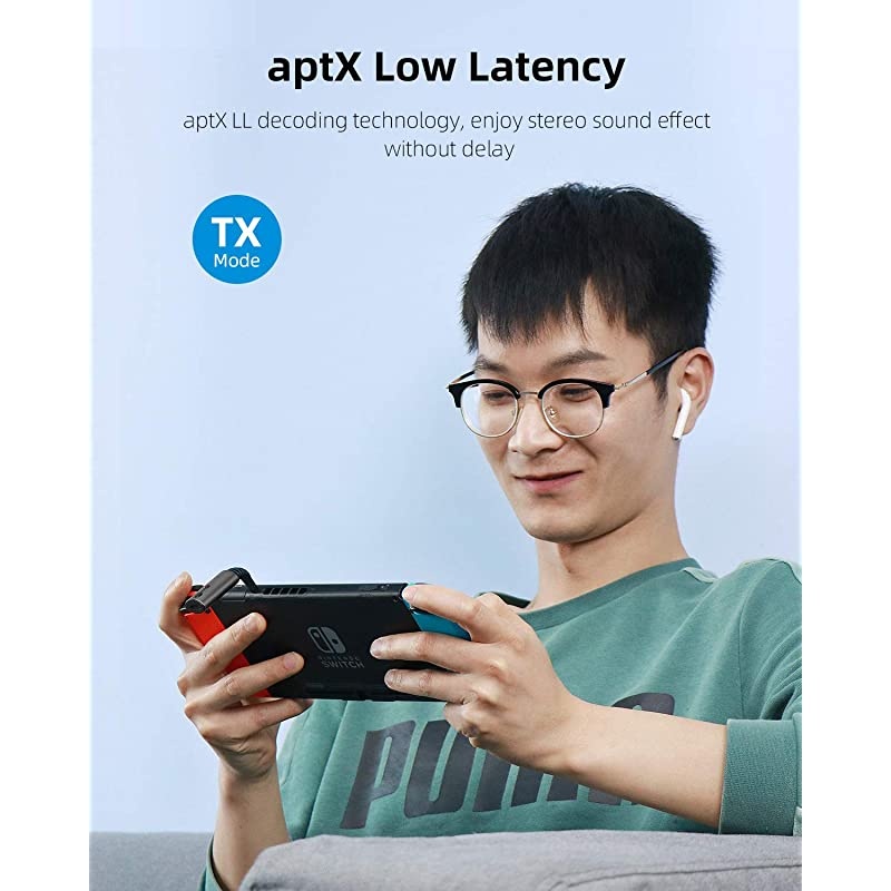 Bluetooth 50 Transmitter amp Receiver 2 in 1 Wireless aptX HD Audio 35mm Jack Adapter Support aptX Low Latency for TVCarNintendo SwitchSpeaker Support RX TWS amp TX 1 to 2 Black
