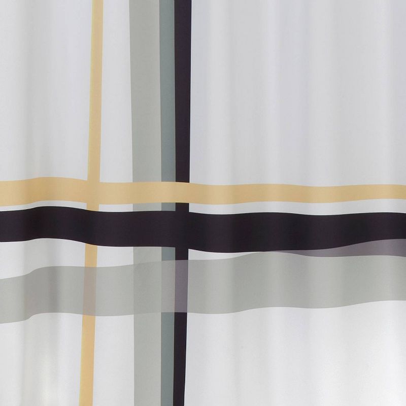 Modern Plaid Shower Curtain White/Gray - Creative Bath