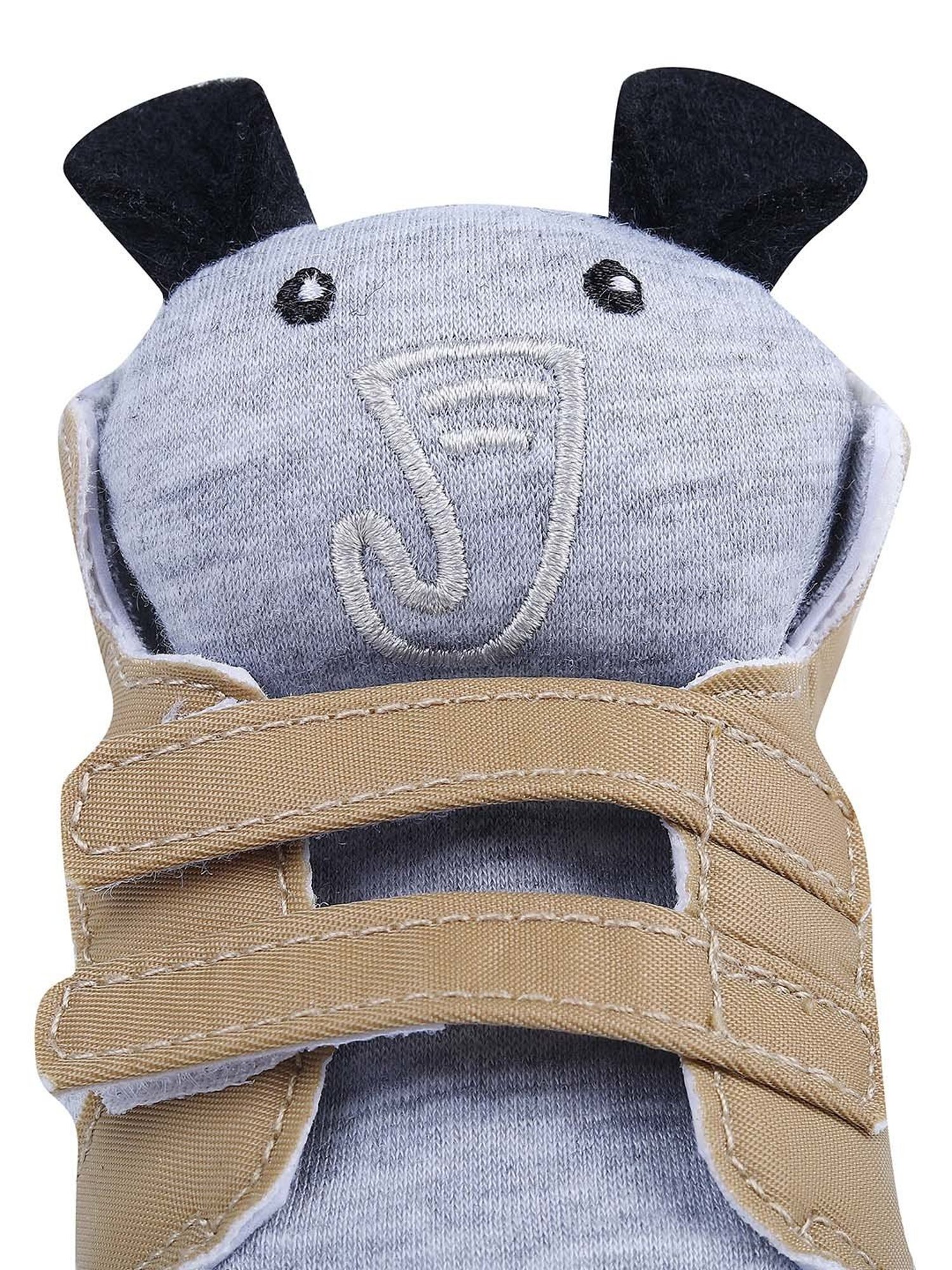 Baby Moo Kids Grey & Brown Casual Booties
