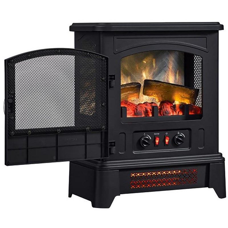 Duraflame Black Infrared 3D Freestanding Stove with Pedestal Base - DFI-7105-01