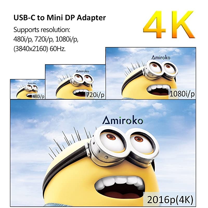 USBC to Mini DisplayPort Adapter USB 31 Type C Thunderbolt 3 to Mini DP Adapter Support 4K 1080P for MacBook Pro Alienware to LED Cinema DisplayDell Monitor etc Gray