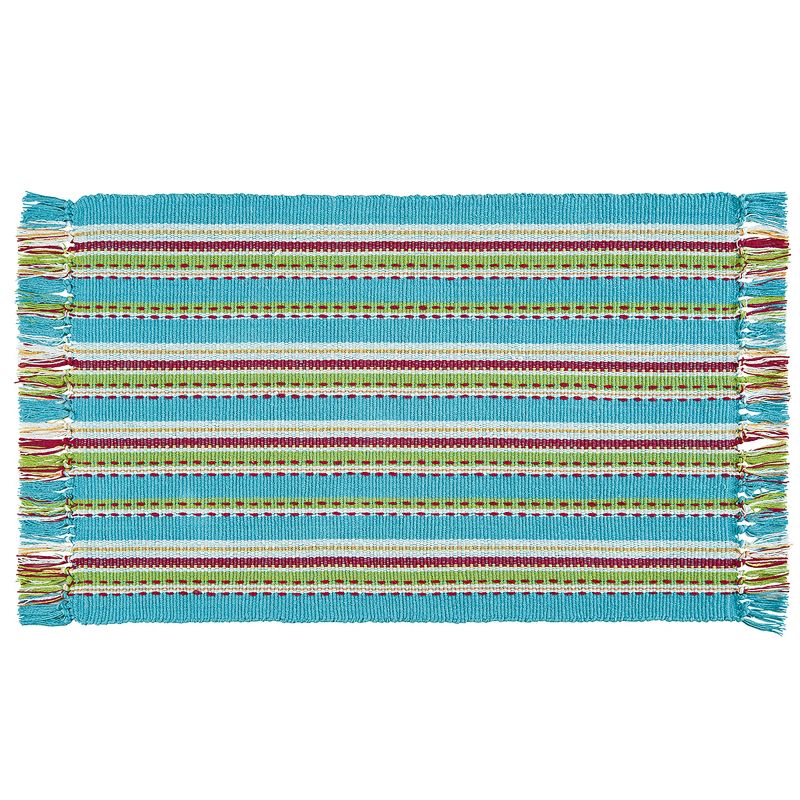 1'8"x2'6" Oval Braided Plaid Accent Rug Multicolored - The Lakeside Collection