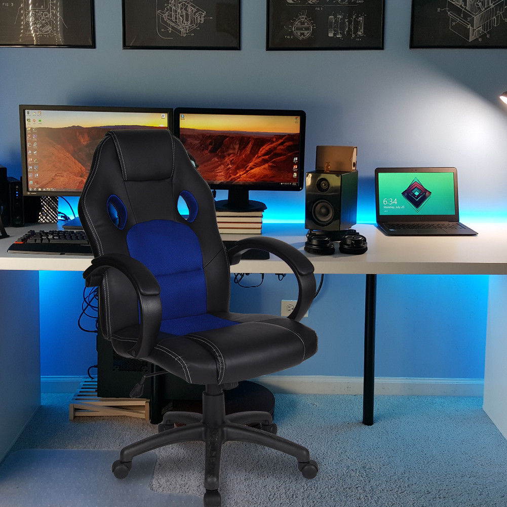 Polar Aurora Office Chair Leather Desk High Back Ergonomic Adjustable pc Chair