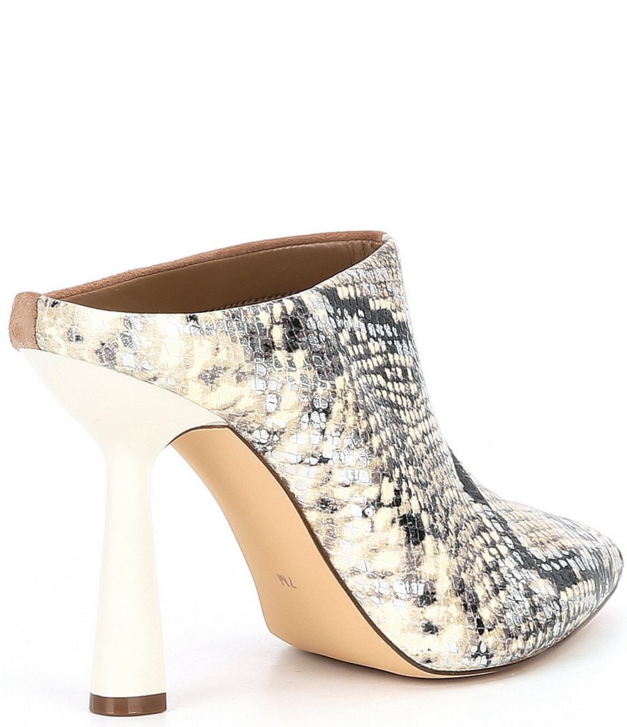 Gibson & Latimer Lark Snake Print & Suede Stiletto Dress Mules