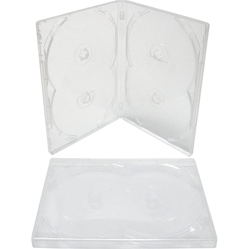 Deal Recordings Supplies 10 Clear Quad 4Disc Overlap Style DVD CasesBoxes DV4R14CL