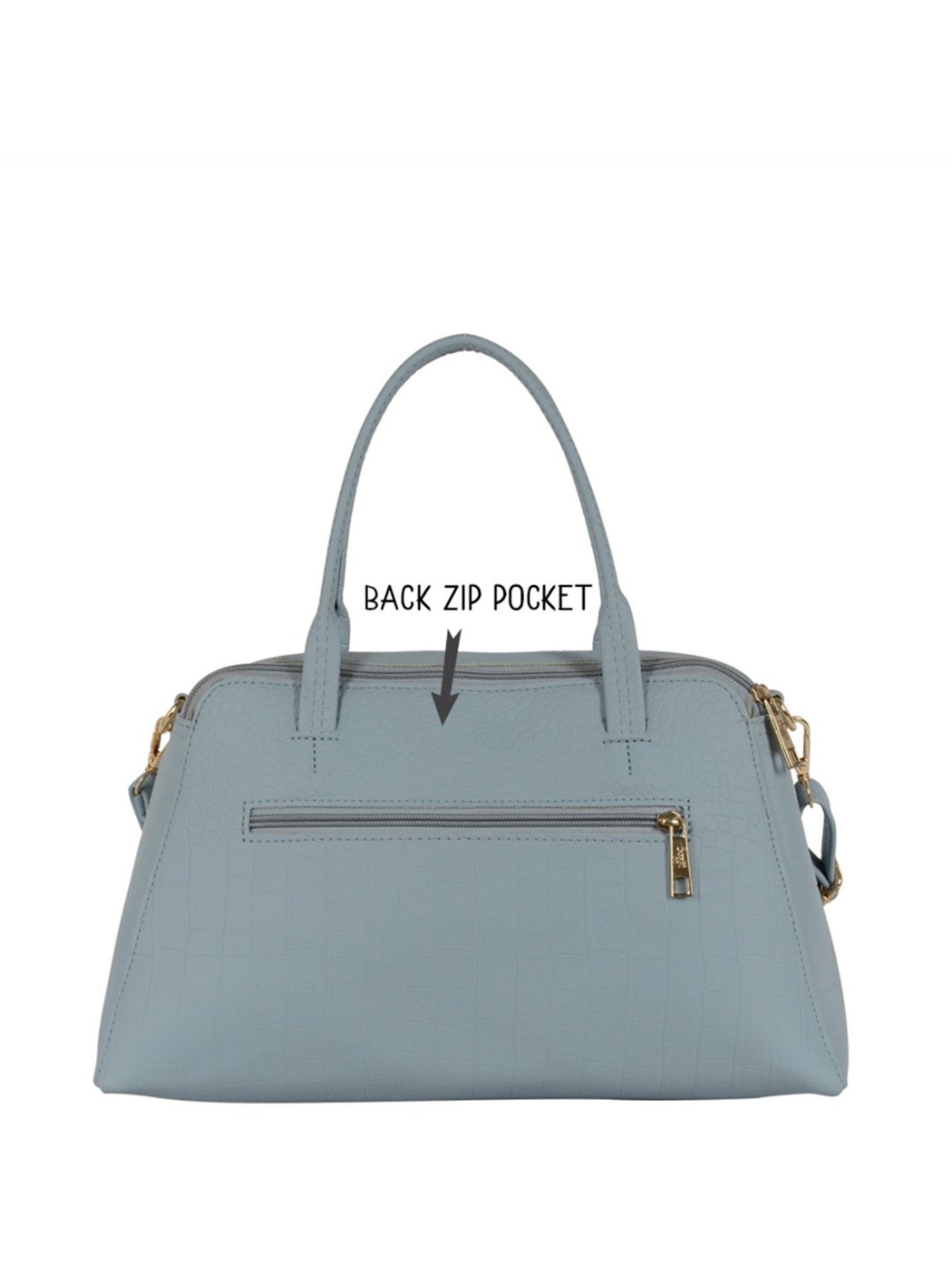 Baggit Blue Solid Medium Handbag