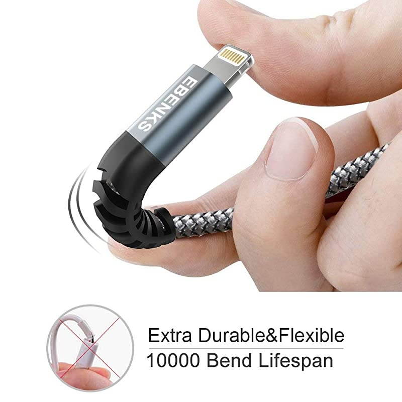 Duty 6FT 3Pack Charger Cable, 6 Foot Braided Fast Charging Cords Long USB Cable Compatible with iPhone 11 Pro Max/X/XS/XR/8 Plus/7 Pus/ 6s Plus/5 SE/Pad Mini/Air Case