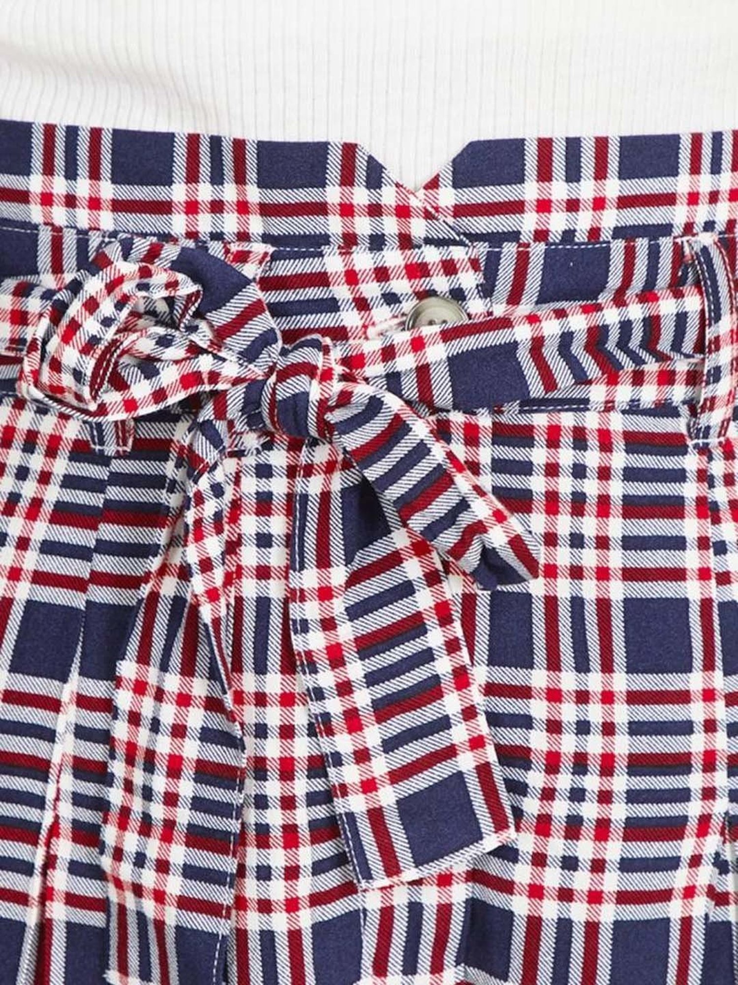 VASTRADO Navy & Red Chequered Skorts