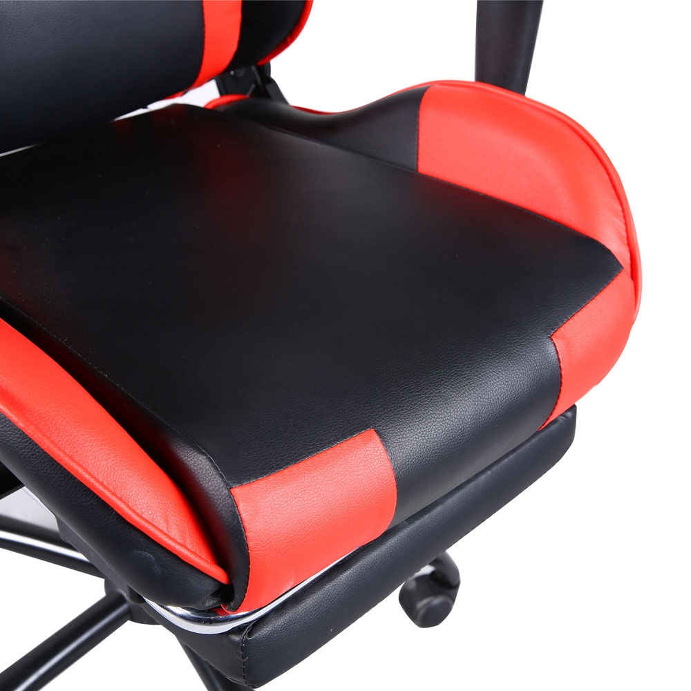 Gaming Chair Office Chair, High Back Computer Chair, Swivel Office Chair, Ergonomic Adjustable Swivel Task Chair with Headrest and Lumbar Support, Gaming Chairs for Adults Teens, Black & Red, R022