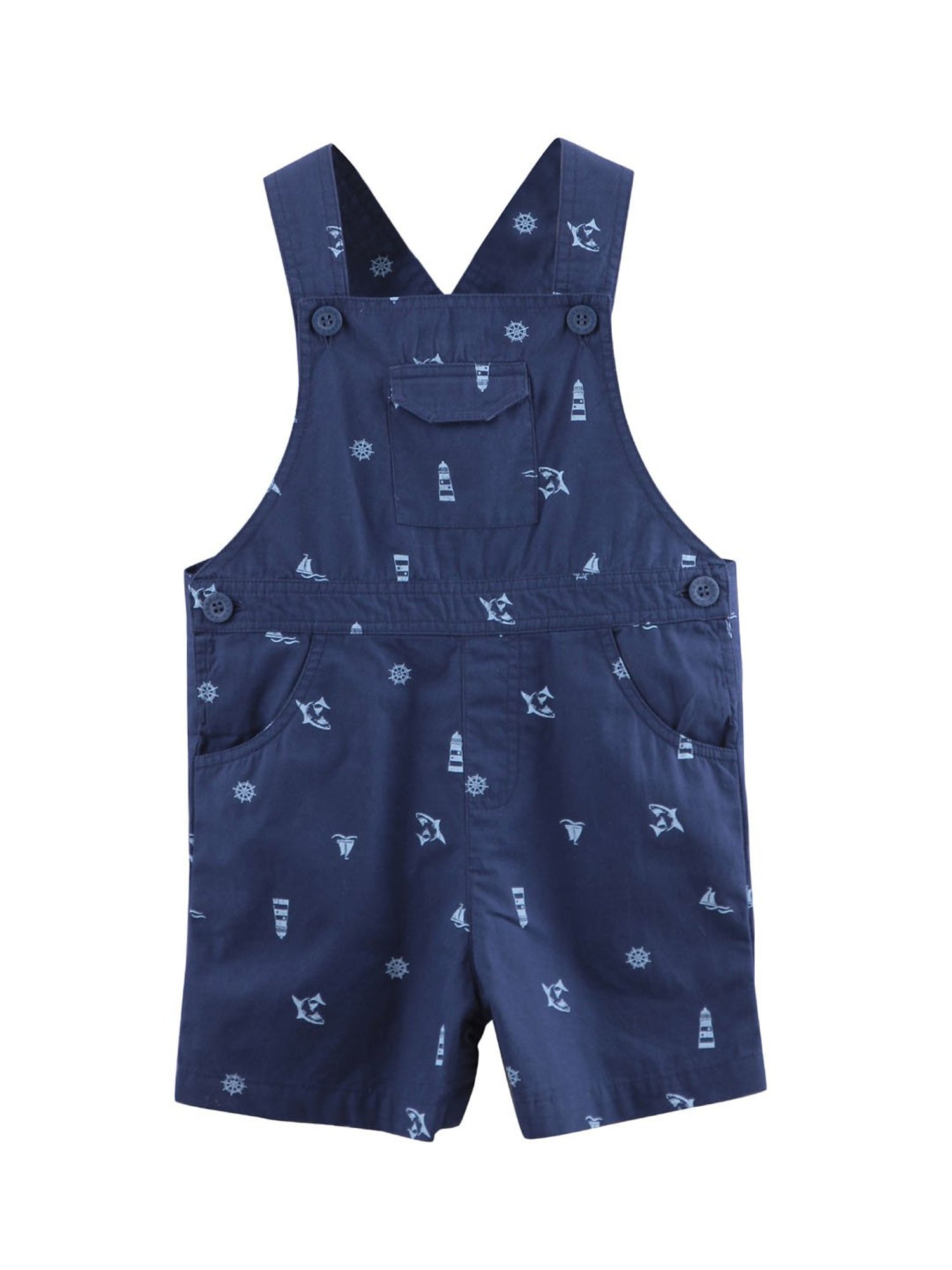 Beebay Kids Navy Printed  Dungaree