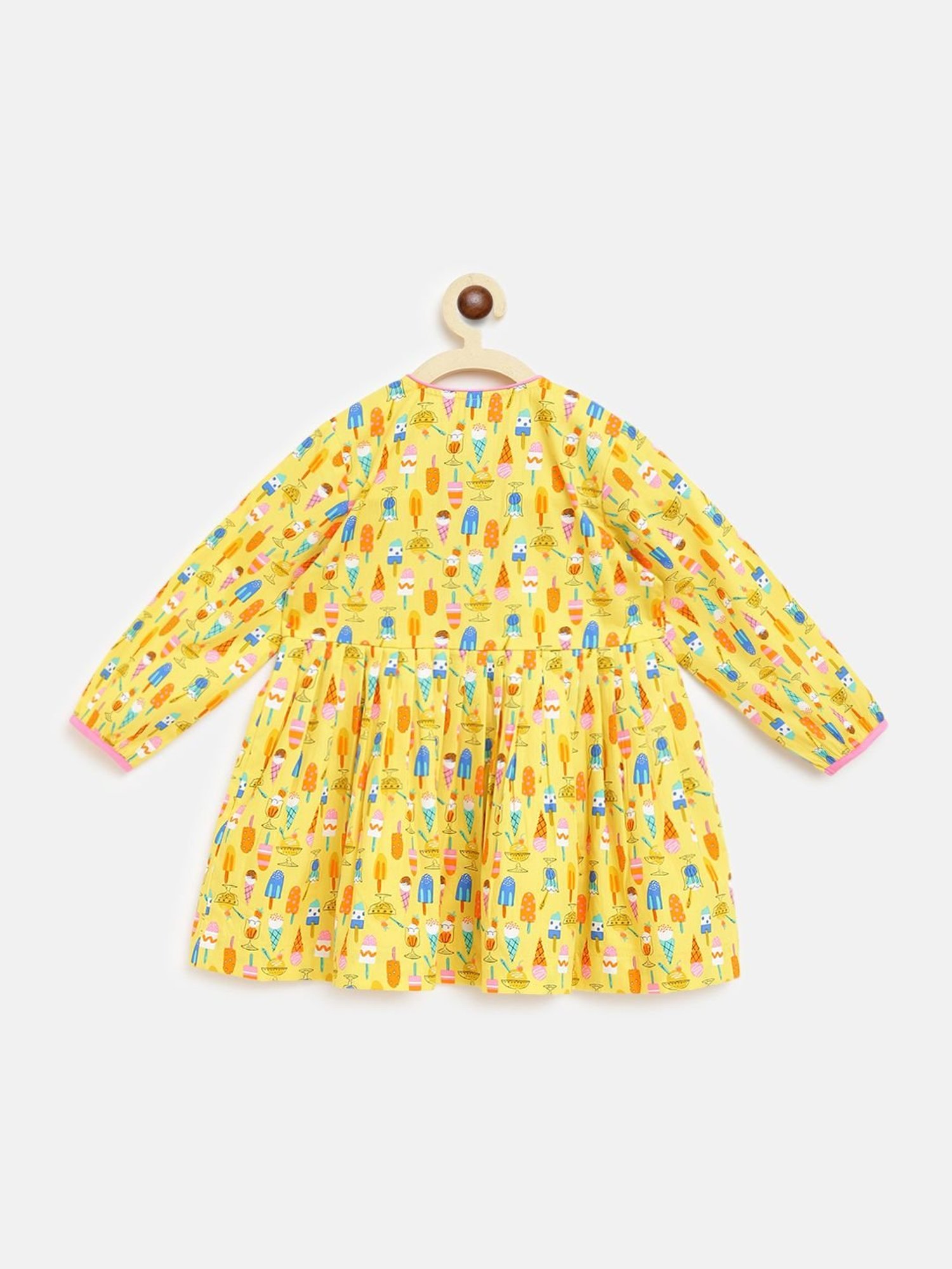 Campana Kids Yellow Cotton Printed Dress