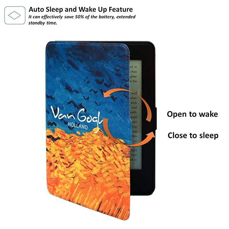 Paperwhite Case - Paperwhite 5th 6th 7th Generation - Auto Wake/Sleep, Shockproof, Lightest Leather (fits Paperwhite 2012, 2013, 2015) - G090 (6 inch, Golden Fields)