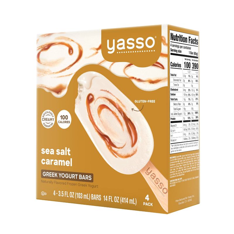 Yasso Frozen Greek Yogurt - Sea Salt Caramel Bars - 4ct
