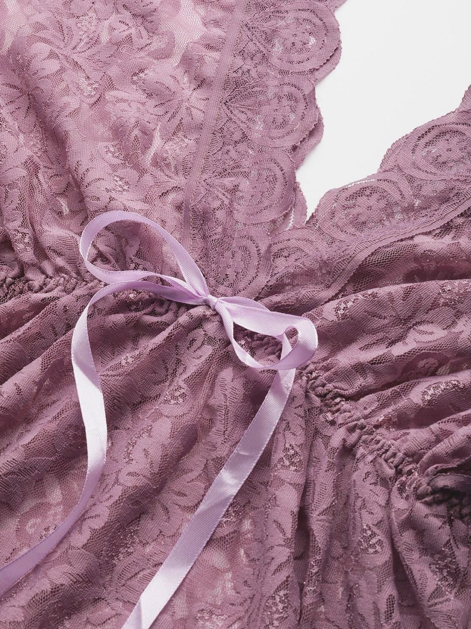 Ms.Lingies Purple Lace Work Babydoll