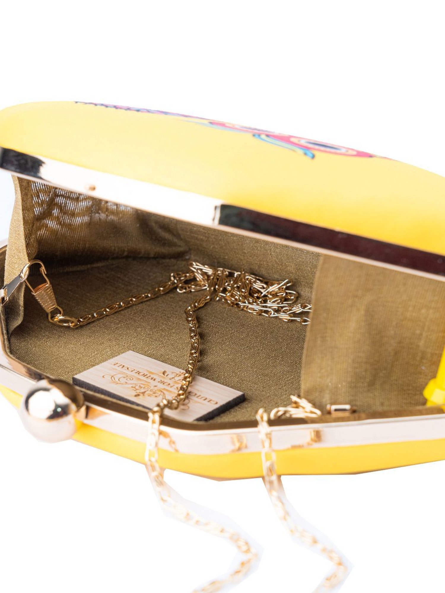 NR by Nidhi Rathi Yellow Fabric Clutch