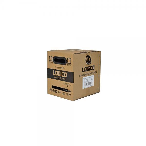 RG6 Quad Shield 18 AWG Satellite TV Black 500' Feet ft Coaxial Coax Cable Wire