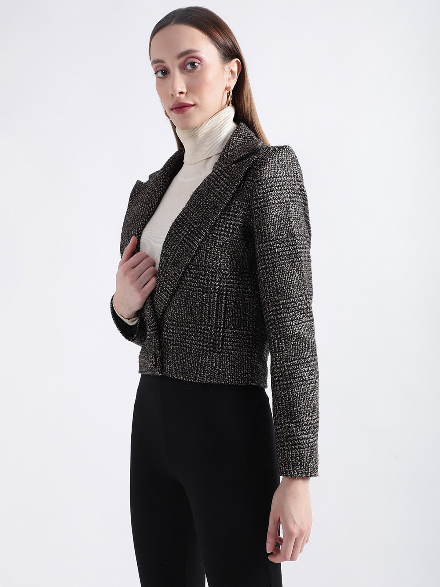 Rooted Black Check Tailored Jacket