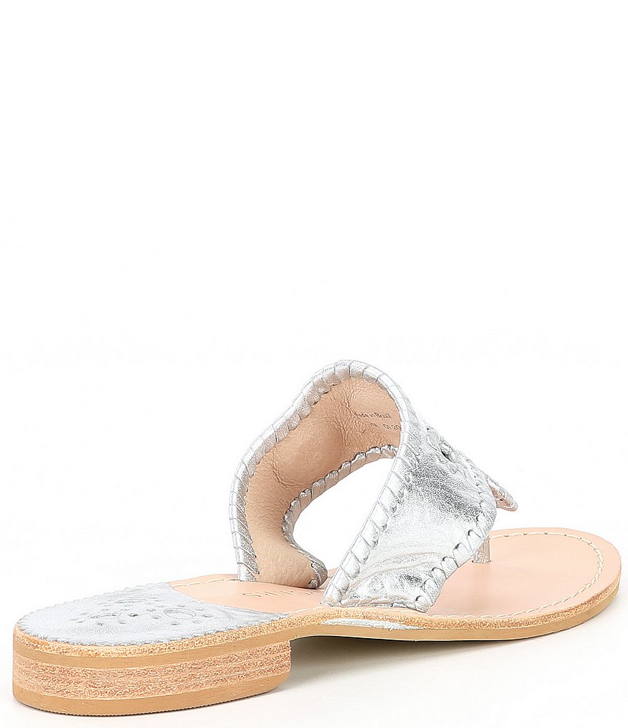 Jack Rogers Jacks Metallic Leather Flat Sandals