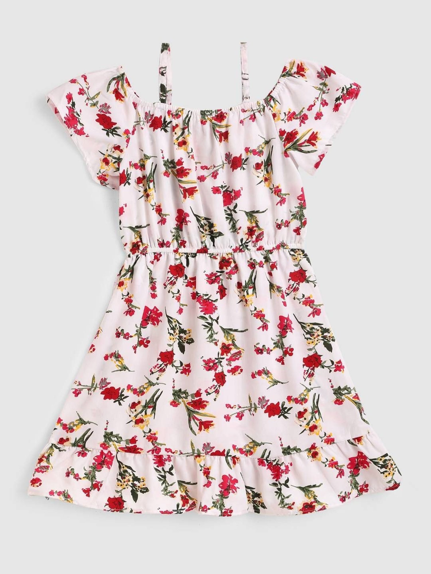 Kids Craft White Floral Printed Dress