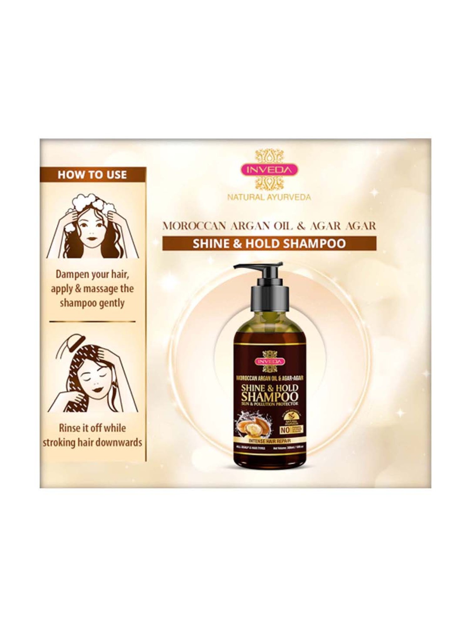 INVEDA Moroccan Argan Oil Shine and Hold Shampoo - 300 ml