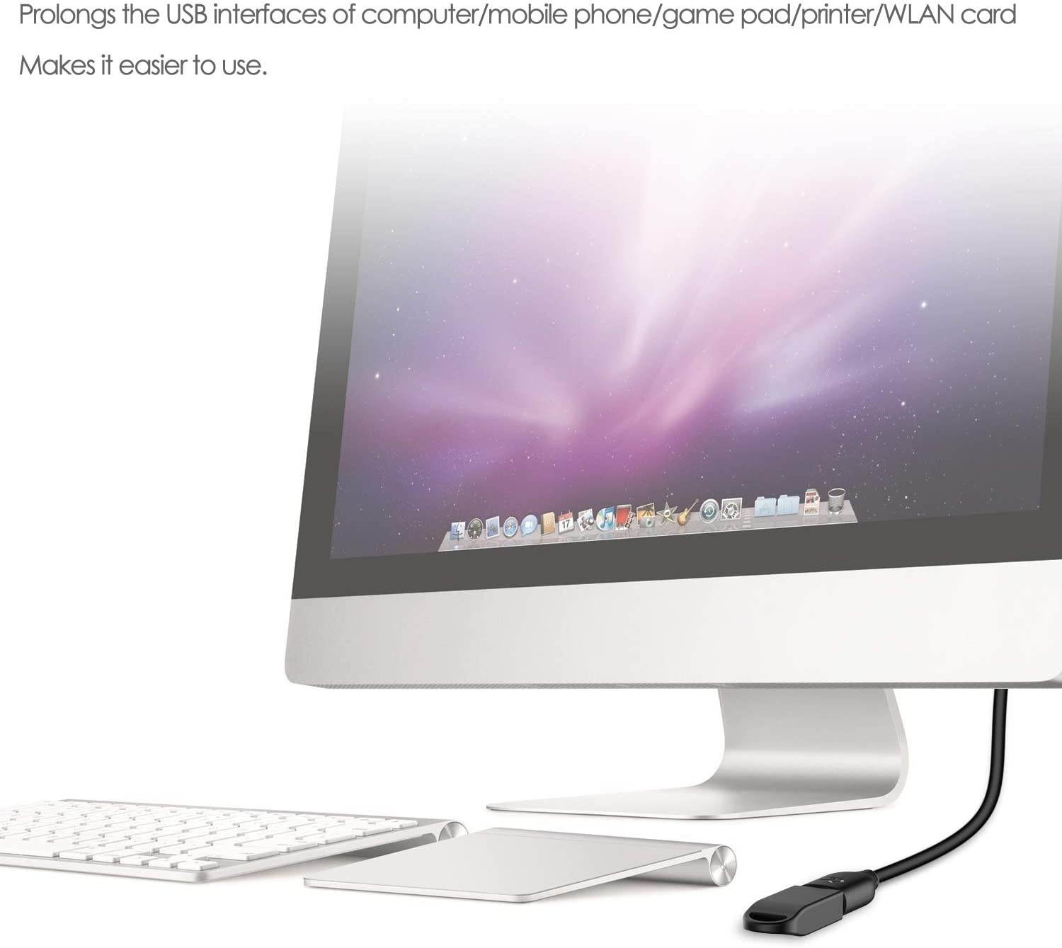 Rankie USB 2.0 Extension Cable, A-Male to A-Female, 10 Feet