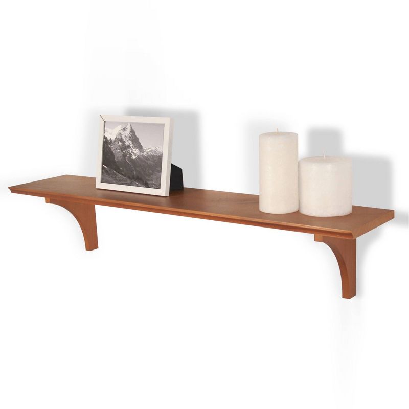 7.5" x 35" Mission Shelf with Bracket Honey Oak - InPlace