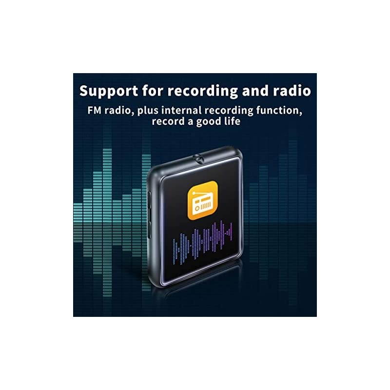 Sport Music Clip, 8GB Bluetooth MP3 Player with FM Radio/Voice Record Function,Touch Screen Player,Max Support up to 128GB, Black