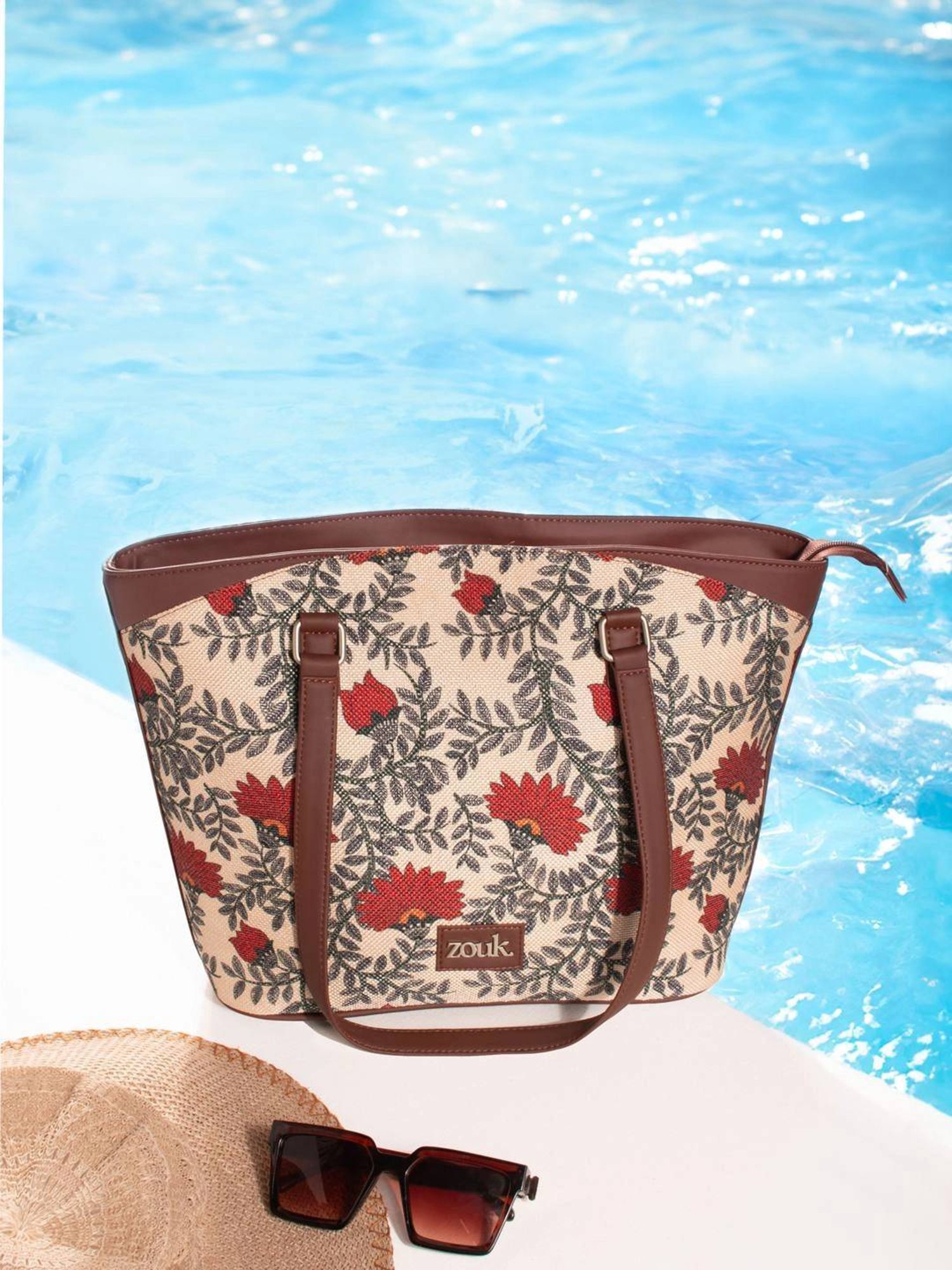 ZOUK Nawabi Couture Printed Tote Handbag