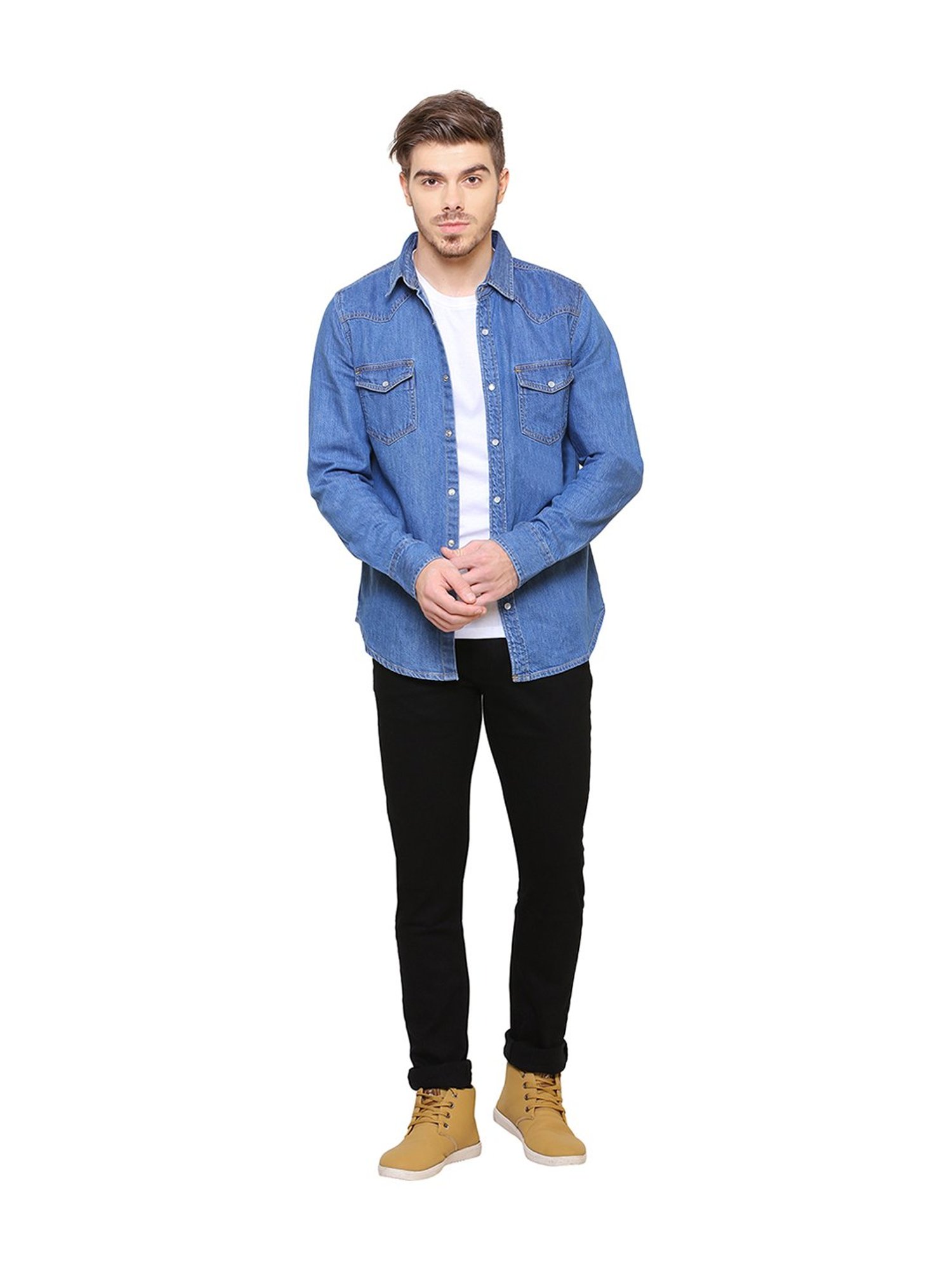 Southbay Blue Full Sleeves Slim Fit Shirt