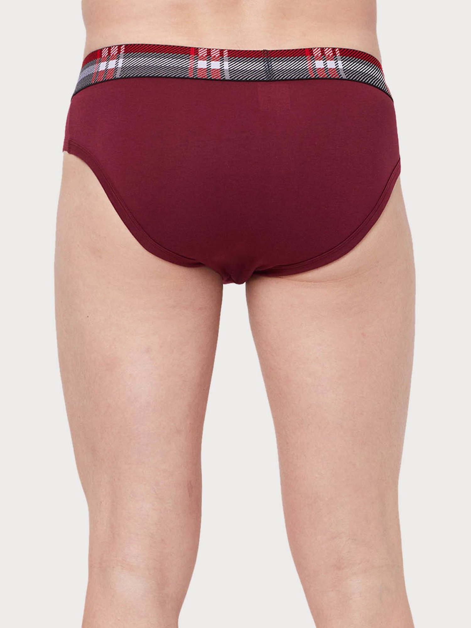 Zoiro Burgundy & Navy Regular Fit Briefs - Pack Of 2