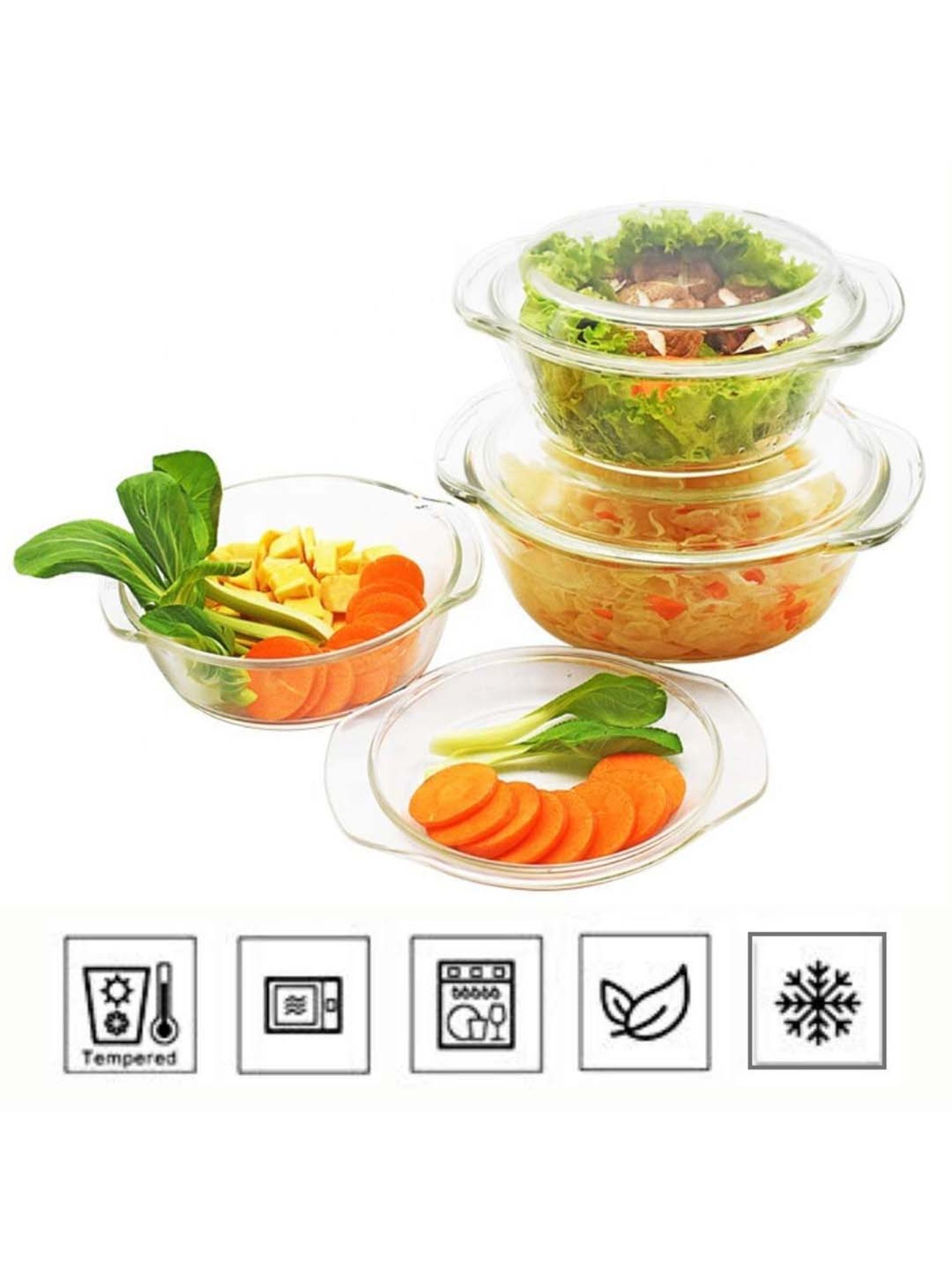 FnS Elantra Silver Stainless Steel Casserole With Lid (0.9 L)