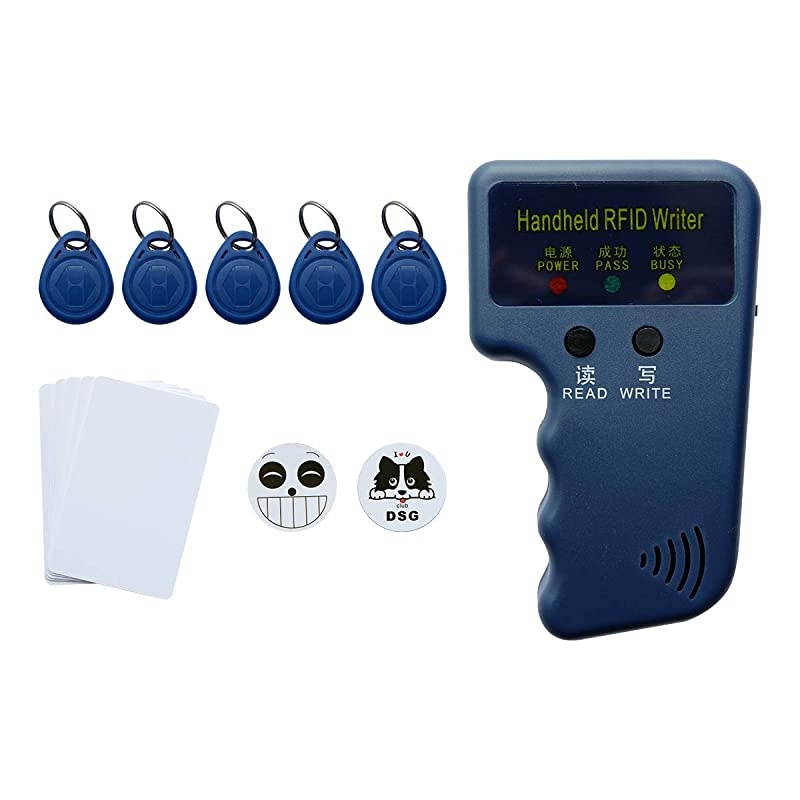 125KHz Card Reader Writer Readable 125khz EM4100 Chip card Compatible with Proximity II Card Including Keyfob 5pcs 3M Sticker 2pcs Blank Card 5pcs