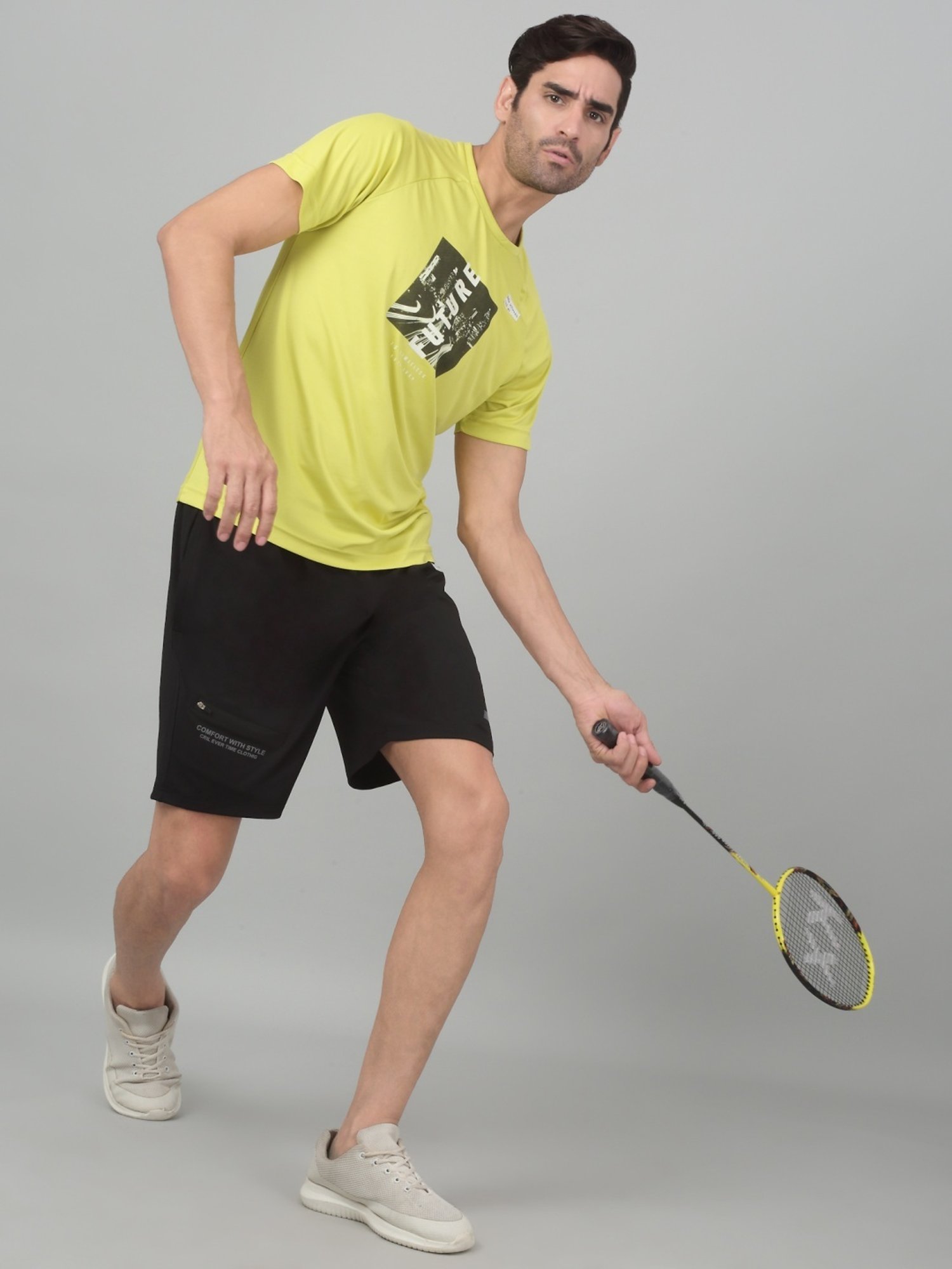 Cantabil Black Regular Fit Sports Shorts