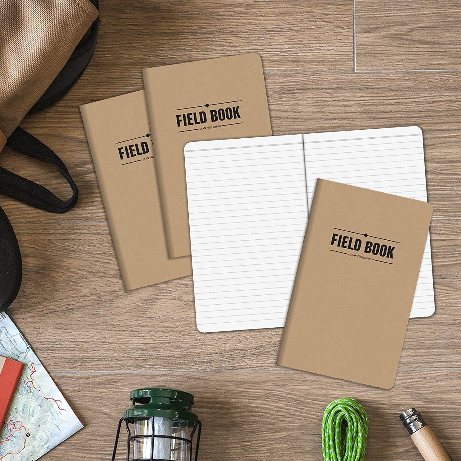 Field Notebook - 5"x8" - Kraft - Lined Memo Book - Pack of 4